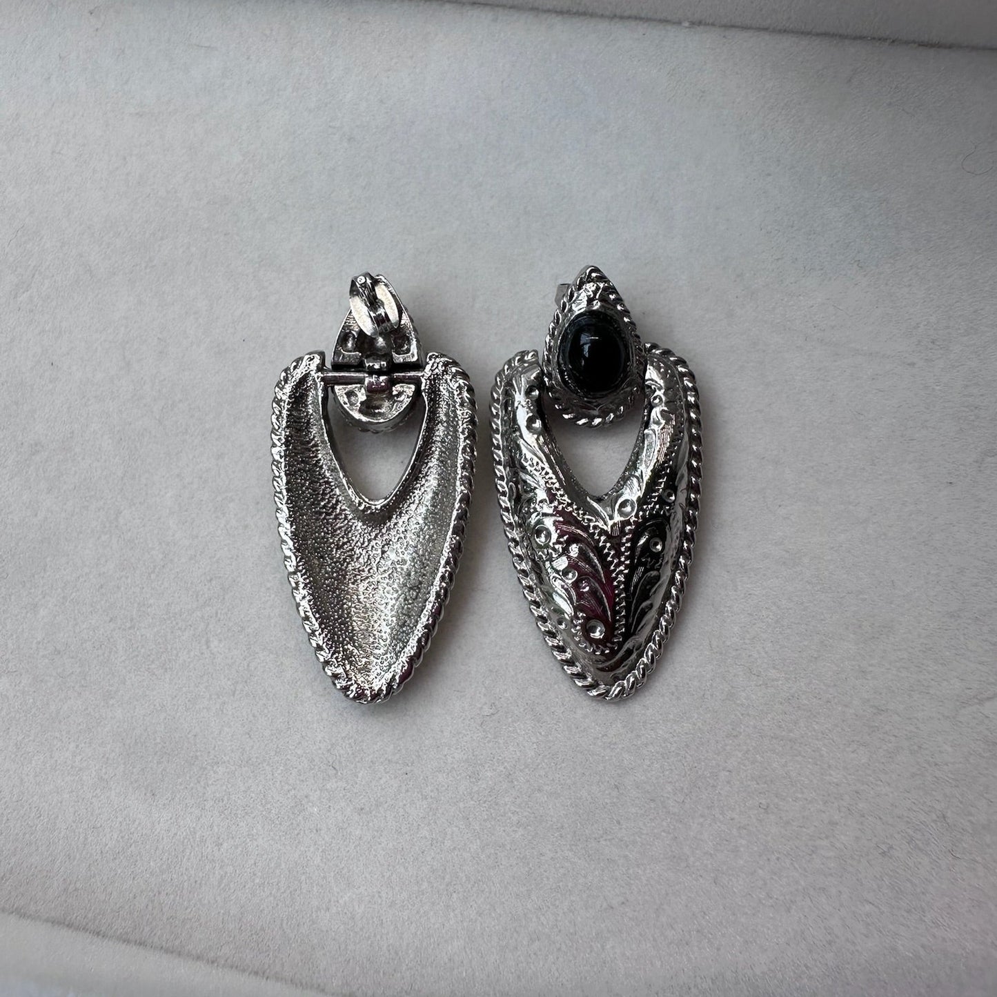 Silver Tone Western Earrings