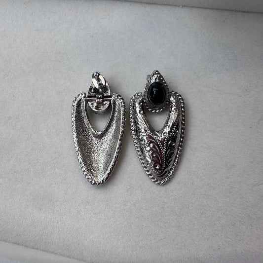 Silver Tone Western Earrings