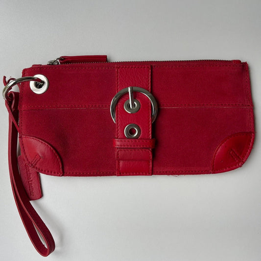 Red Genuine Leather Wristlet